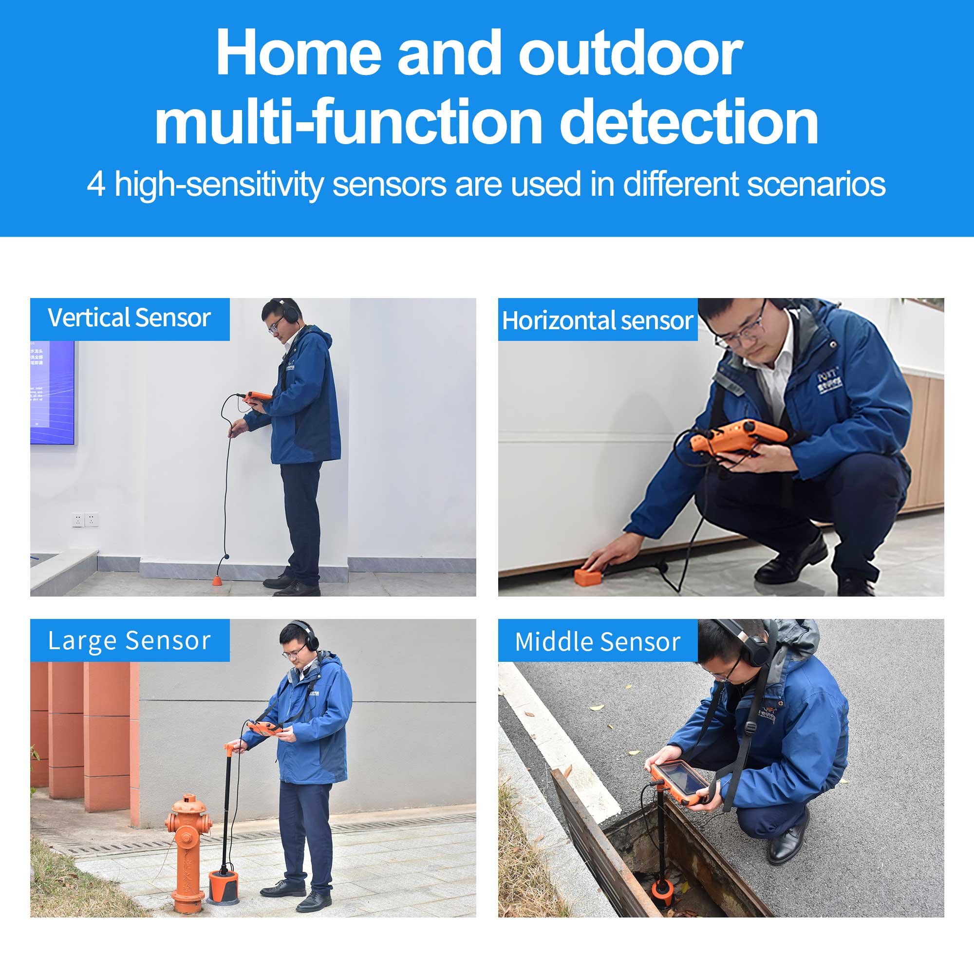 PQWT-L7000 Best and Latest Outdoor Pipe Leak Detector Top Selling Water Leak Detector Ble Panel Pipe Line Water Leaking Detector