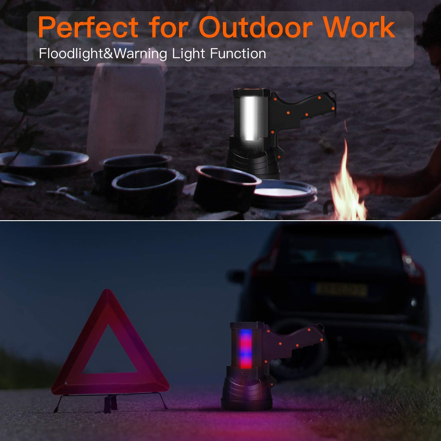 Super Bright 6000 Lumens XHP70.2 LED Power Bank Waterproof Strong LED Portable Spotlights Rechargeable Led Search Flashlight