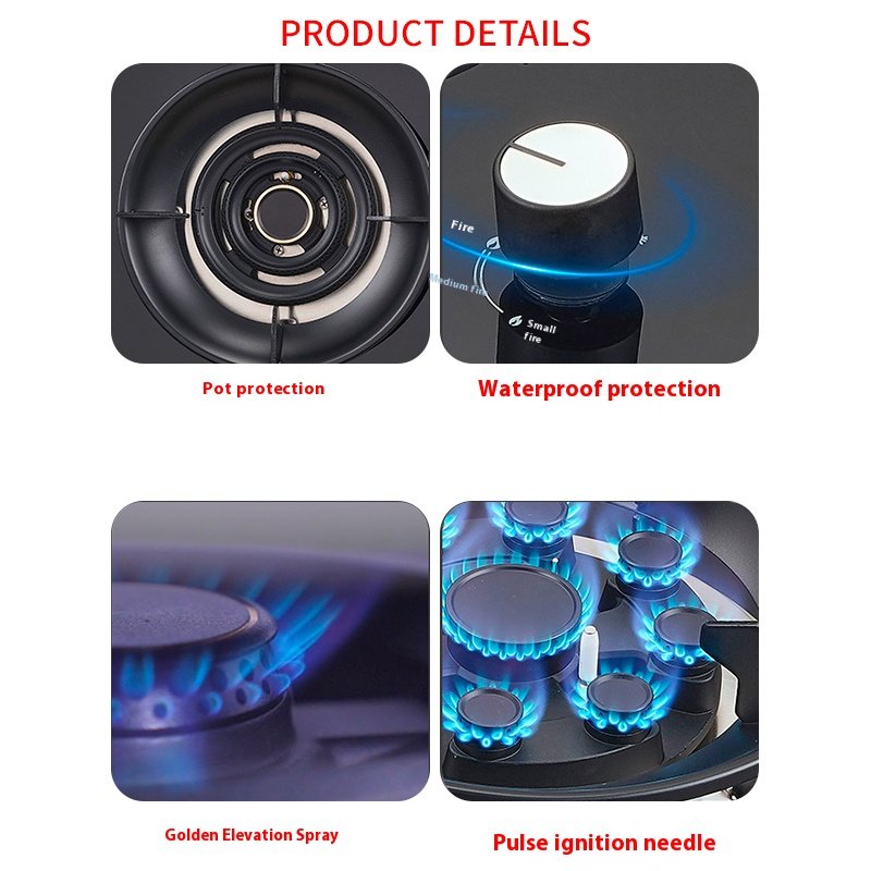 Portable 2-Burner Gas Cooktop Double Auto Ignition Tempered Glass Cookware for Household Camping Apartments Battery Operated LPG