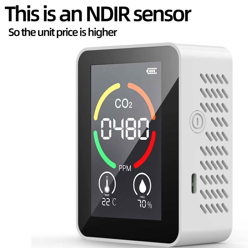 NDIR Indoor Air Quality Monitor Desktop Carbon Dioxide Gas Analyzer CO2 Meter Detector Temperature Humidity Meter CO2 Monitor