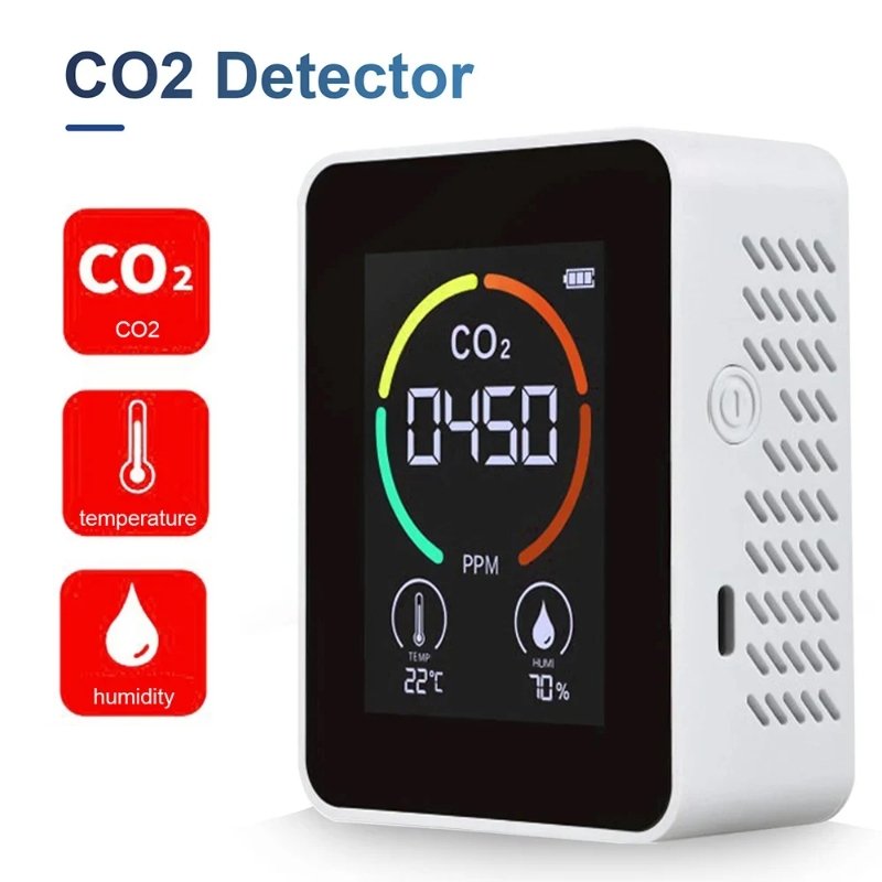 NDIR Indoor Air Quality Monitor Desktop Carbon Dioxide Gas Analyzer CO2 Meter Detector Temperature Humidity Meter CO2 Monitor