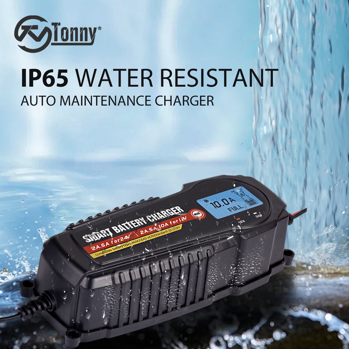 10 Amp 12 Volt Auto Battery Charger E Rickshaw Battery Charger Portable Battery 12v 24v Charger Motorcycle / Scooter EU/AU/UK/US