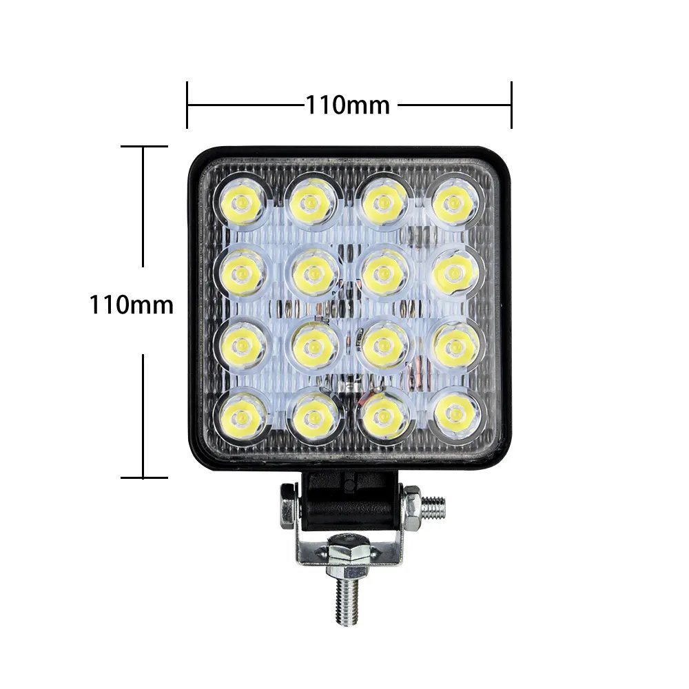 High Bright 4inch 48w 4x4 Square Trailer Vehicle Led Work Light Spot Tractor Off Road Truck Auto Car Fog Light
