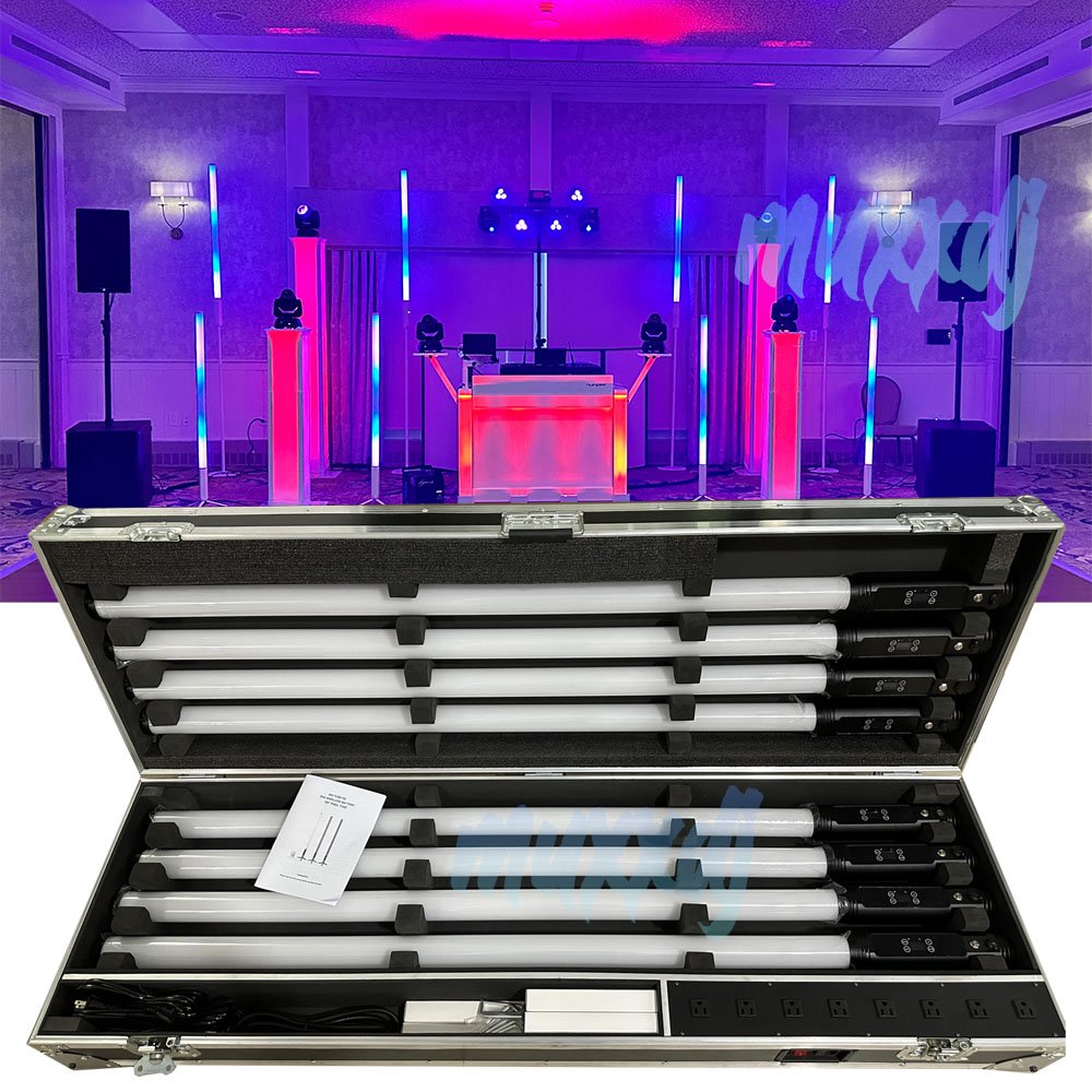 Wireless Battery Pixel LED 360 Tube Light IP65 Waterproof LED Sticks Lighting Dmx IR 28w Both Stick Lights for Party Wedding