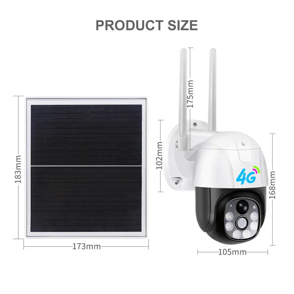 4G Solar CCTV Camera With Solar Panel Outdoor Security System Smart Security Wireless PTZ V380 WiFi Battery Network Camera