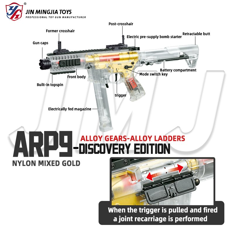 ARP9 5.0 Electric TOY GUN GEL Ammos AUTO Shooting Blaster Soft Bullets Splatter Launcher Fighting Game SAFE Playing Toy Outdoor