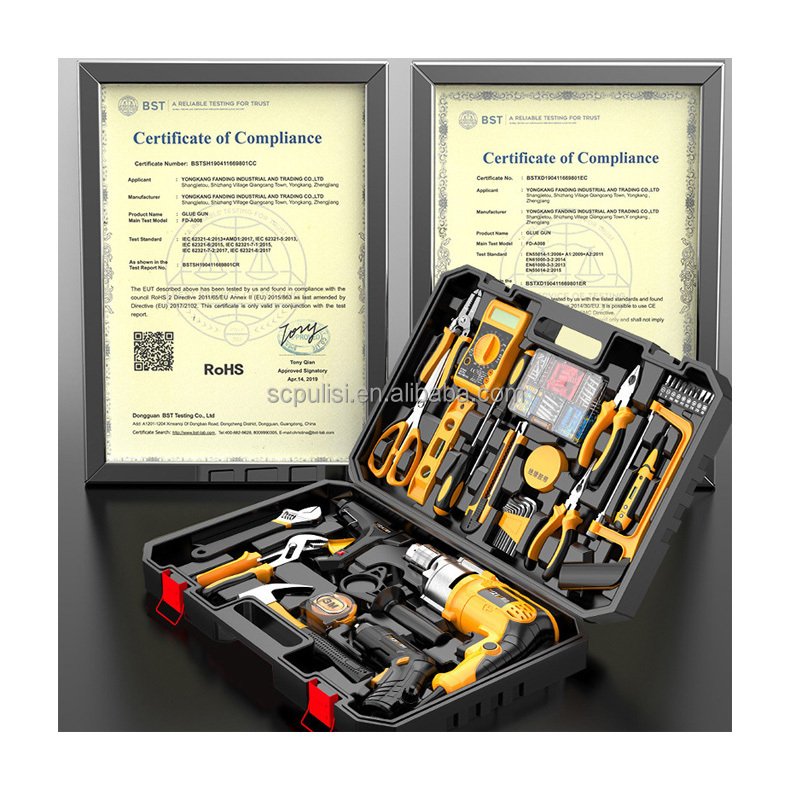 Cordless Power Tool Kit Hand Wrench Machine Set with Tool Box Electrified Drill Taladros Tool Sets