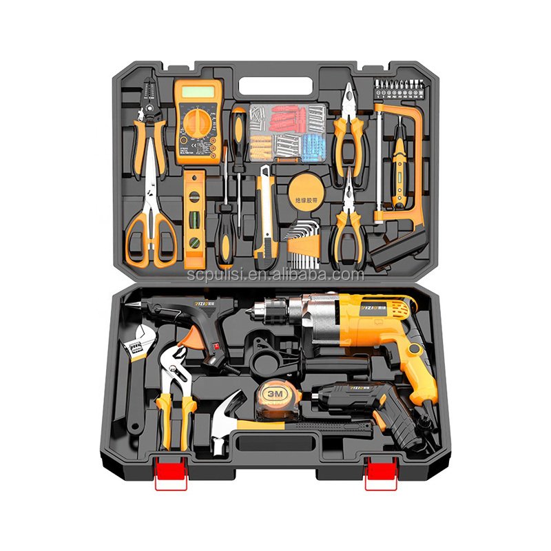 Cordless Power Tool Kit Hand Wrench Machine Set with Tool Box Electrified Drill Taladros Tool Sets