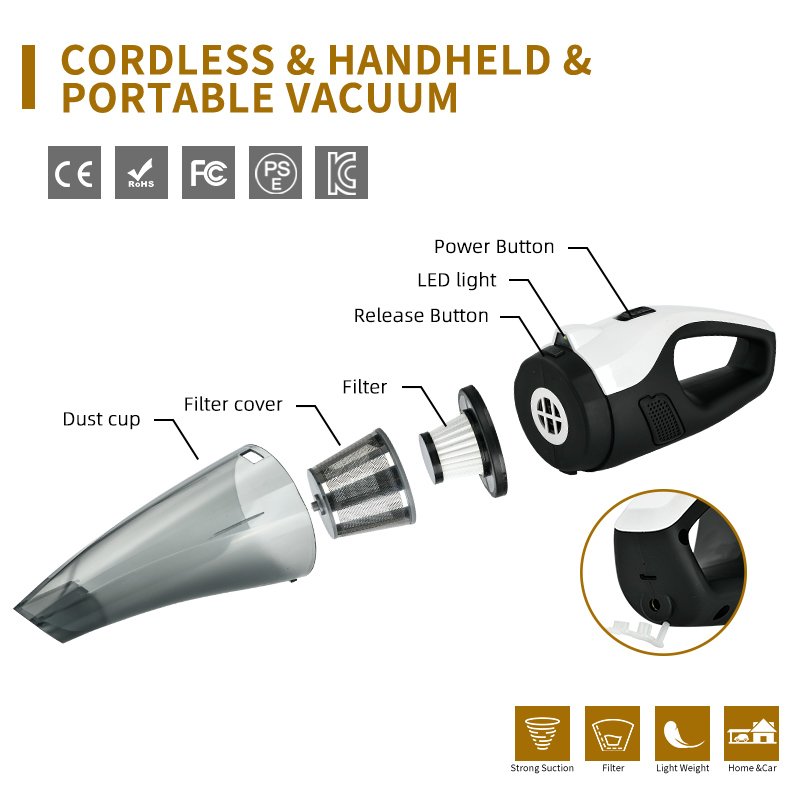 Mini Handheld Car Vaccum Cleaners Cordless Strong Power Suction Wireless and Wired Dual Use Vehicle Cleaner Cleaner Car Vacuum