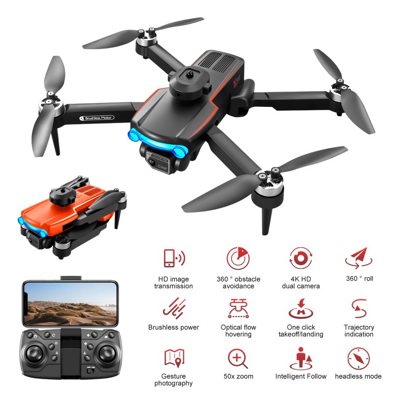 K102 MAX Mini Drone Obstacle Avoidance Wifi Fpv Rc Professional DroneS Kids Toys Drone With 4K HD Dual Camera Gift Quadcopter