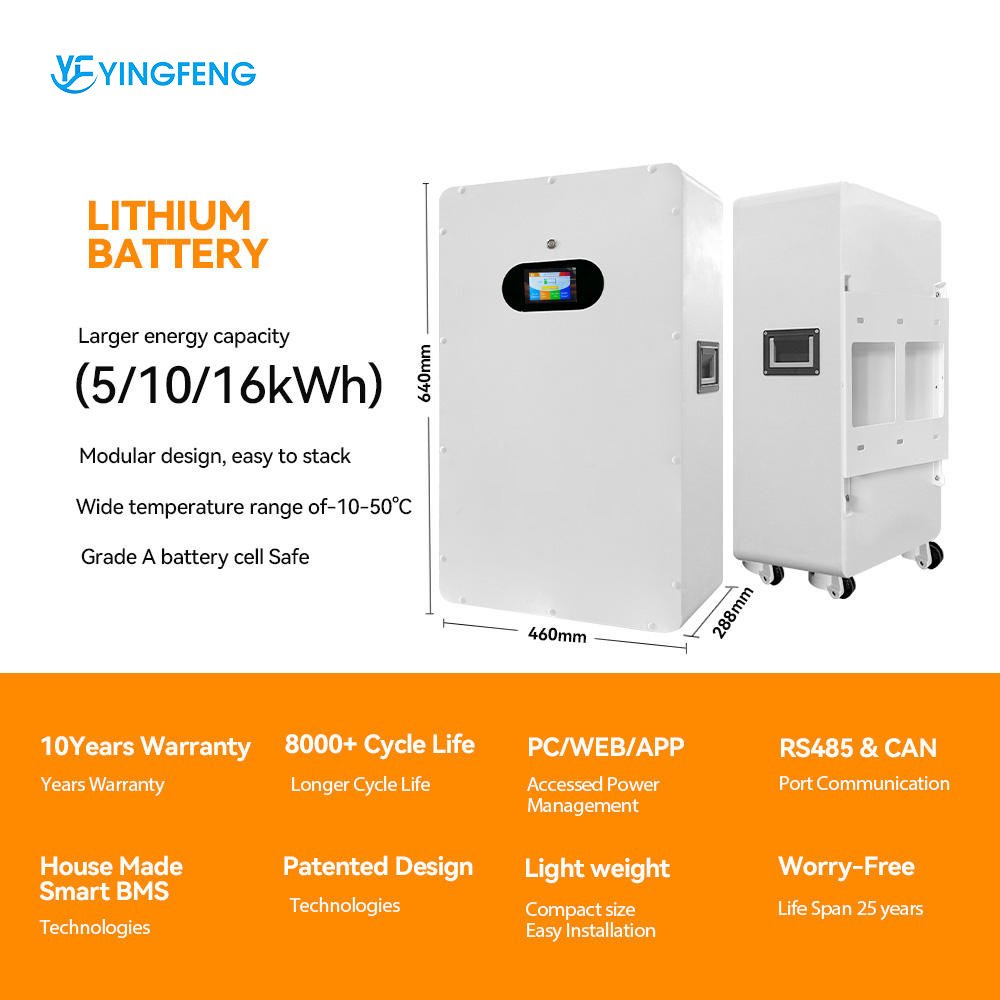 YINGFENG 100ah 48v 200ah LIFEPO4 Lithium Battery 10kw 16kw 20kw 8000+ Cycles Home Solar Storage 10kw BMS 300ah 12v AC CAN