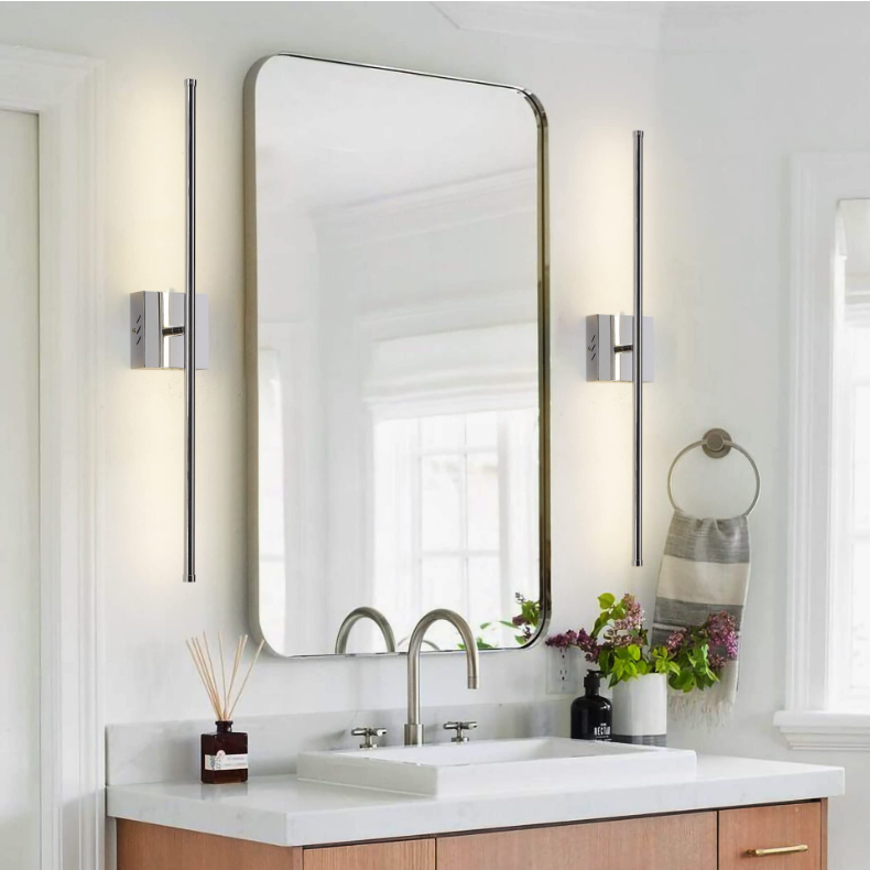 Wireless Modern Indoor Decorative Battery Operated Wall Lamp Simple Long Strip Wall Sconce Mounted Lighting Fixture for Bedroom