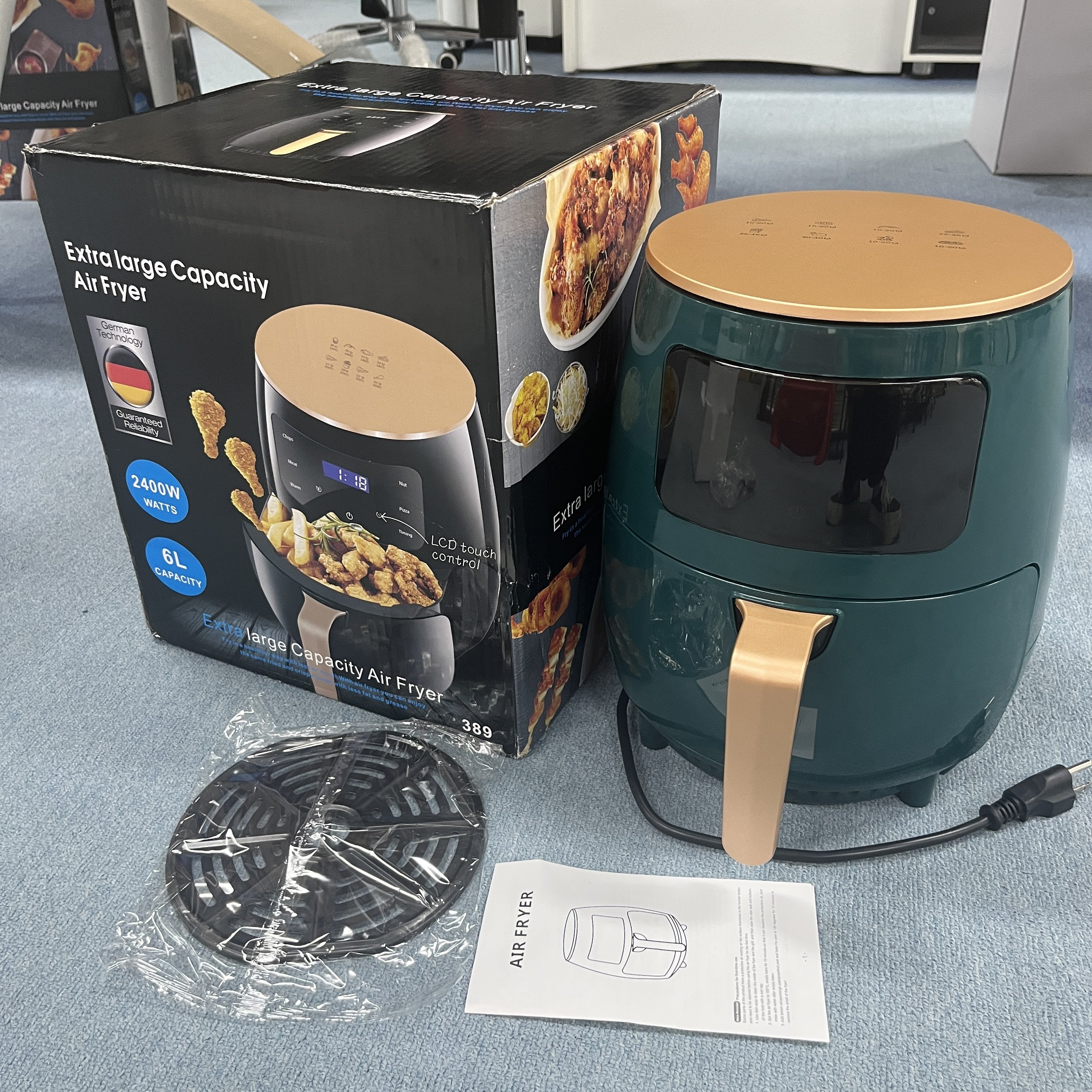 Multifunctional Cooking French Fries Chicken Drumstick Cake Electric Cooker Air Fryer Oven with Touch Control and LED Display