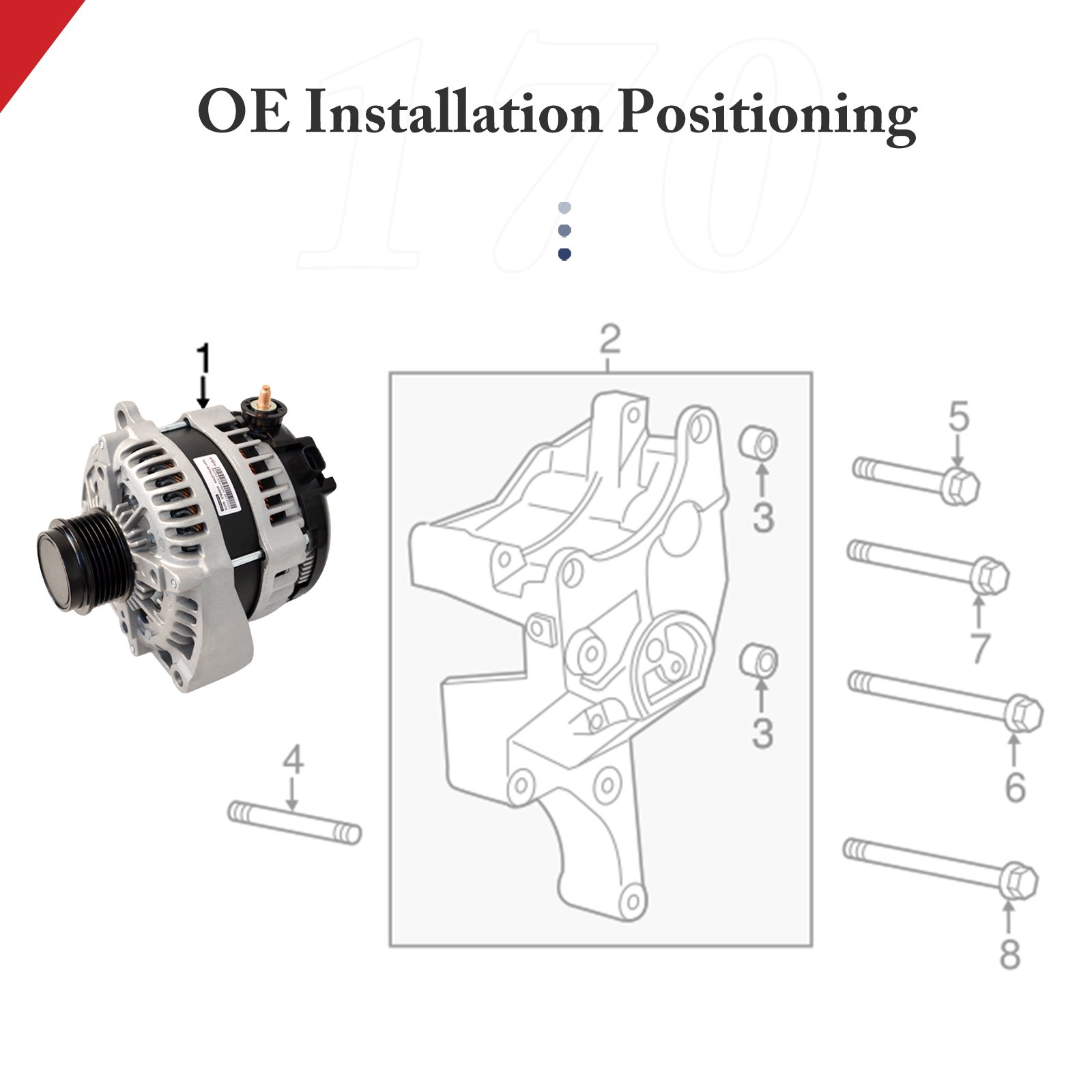 High Output Car Alternator 170A 84143540 12V Alternator Generator-6 Pulley for Cadillac Escalade 4.3 5.3 6.2L Chevy GMC