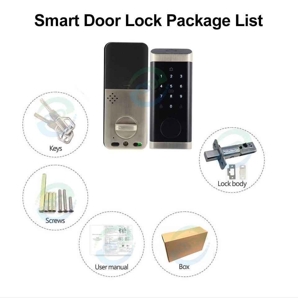 Waterproof High Security TTlock Digital Lock Intelligent Dead Lock WiFi Tuya App Keyless Auto Deadbolt Smart Locks for Home Door