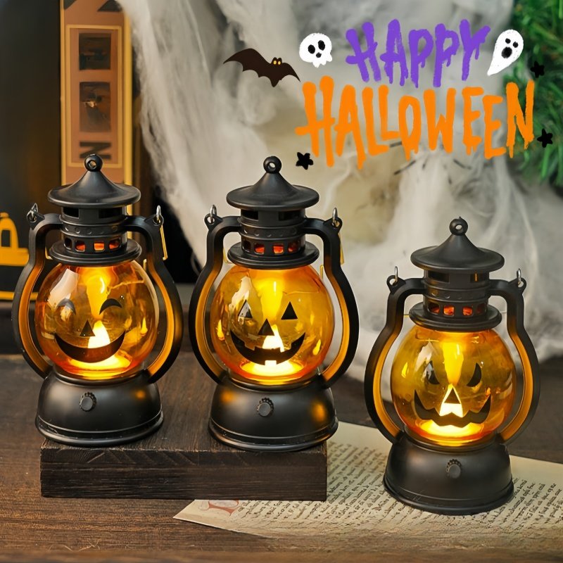 Halloween Pumpkin Lanterns Children's Portable Party Event Scene Layout Props Atmosphere LED Ornaments Halloween Decorations