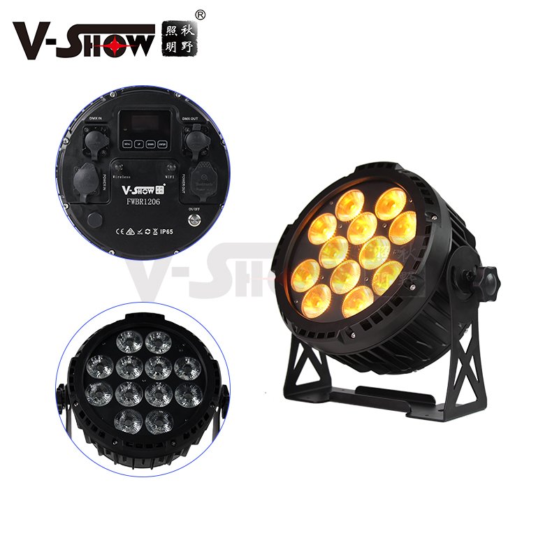 VSHOW FWBR1206 LED Par 12PCS 18W RGBWA UV6in1 Waterproof Battery Powered Wireless Remote DMX LED Par Lighting for Party