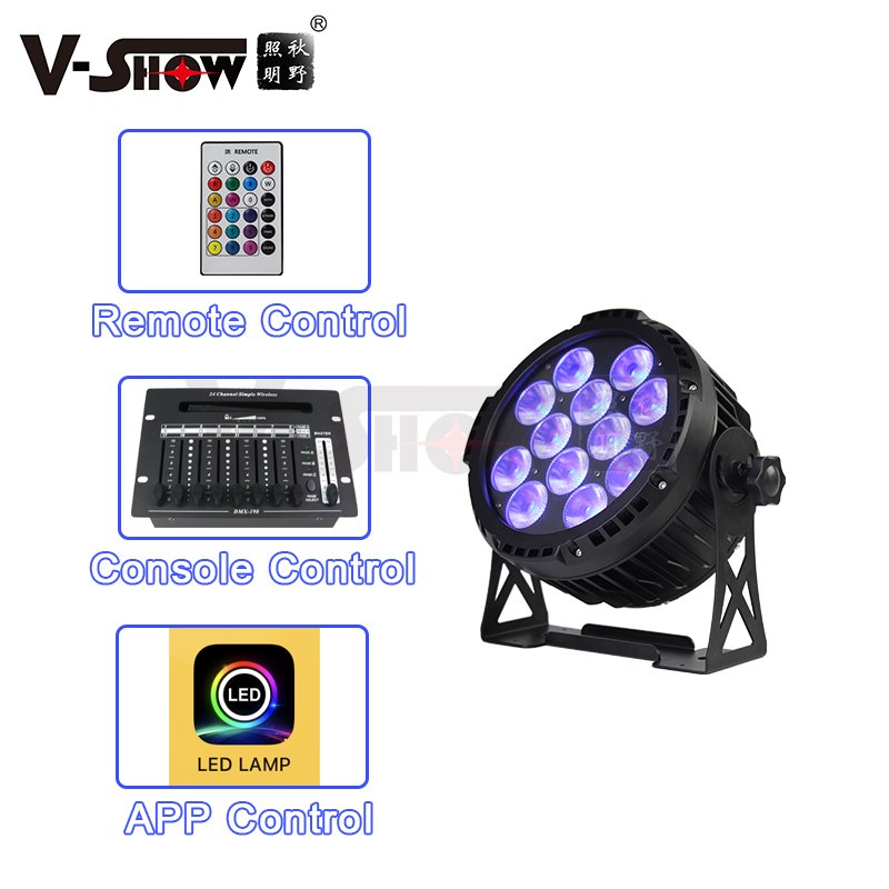 VSHOW FWBR1206 LED Par 12PCS 18W RGBWA UV6in1 Waterproof Battery Powered Wireless Remote DMX LED Par Lighting for Party