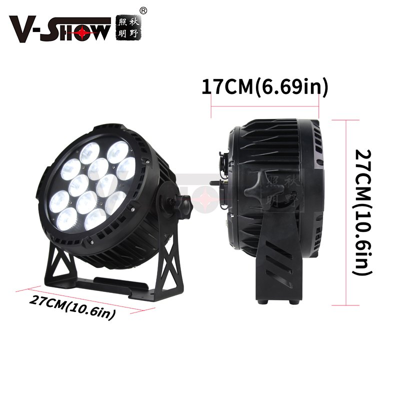 VSHOW FWBR1206 LED Par 12PCS 18W RGBWA UV6in1 Waterproof Battery Powered Wireless Remote DMX LED Par Lighting for Party