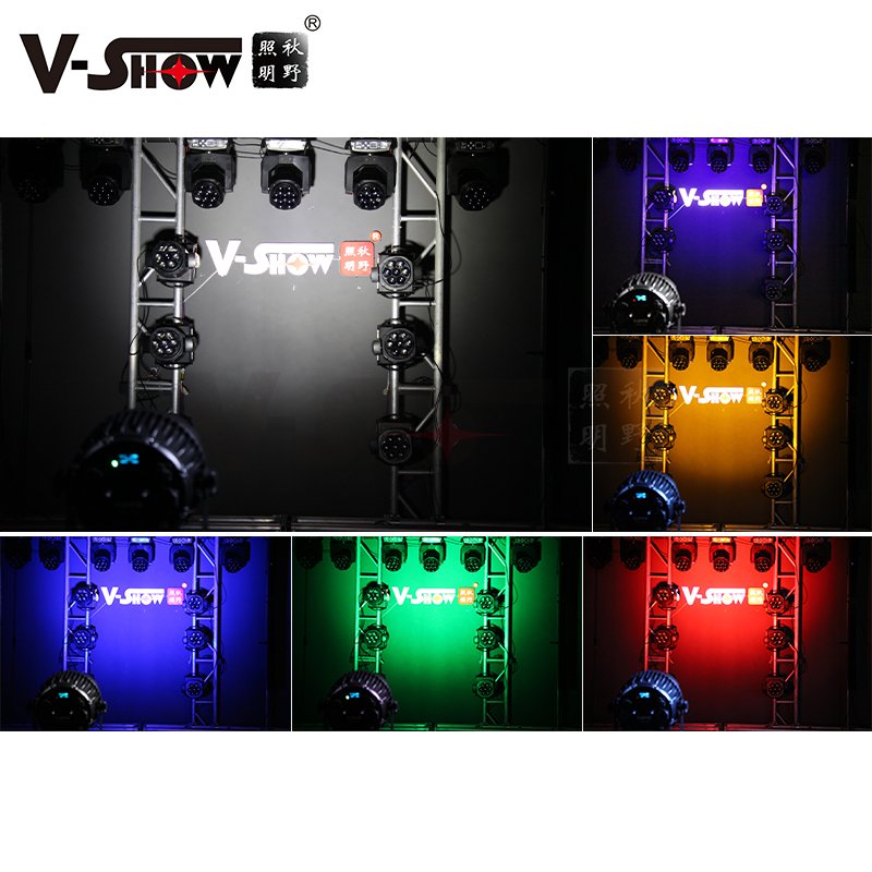VSHOW FWBR1206 LED Par 12PCS 18W RGBWA UV6in1 Waterproof Battery Powered Wireless Remote DMX LED Par Lighting for Party