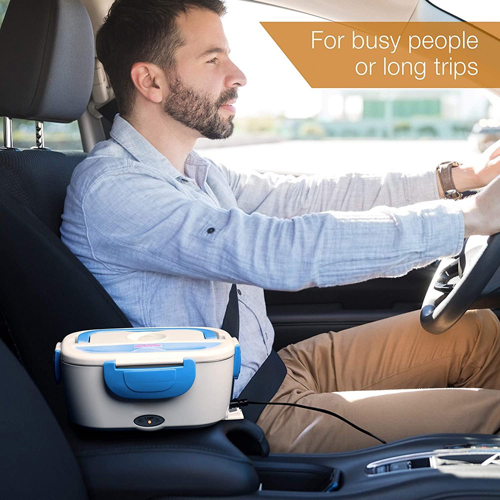 12V/24V Plastic Portable Electric Heated Fodd Heating Lunch Box for Car