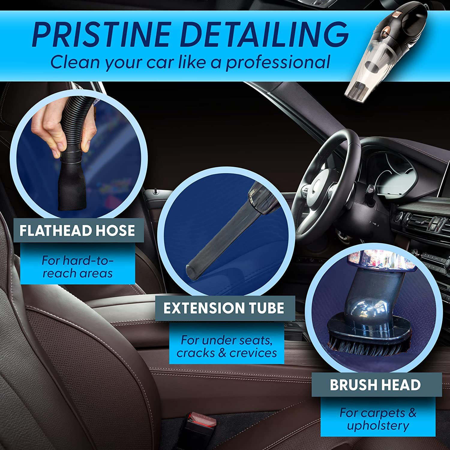 New Model Handheld Portable Car Vacuum Cleaner Vacuum 120w 12v Car Copper Feature Material Cleaning Corded Car Vacuum Cleaner