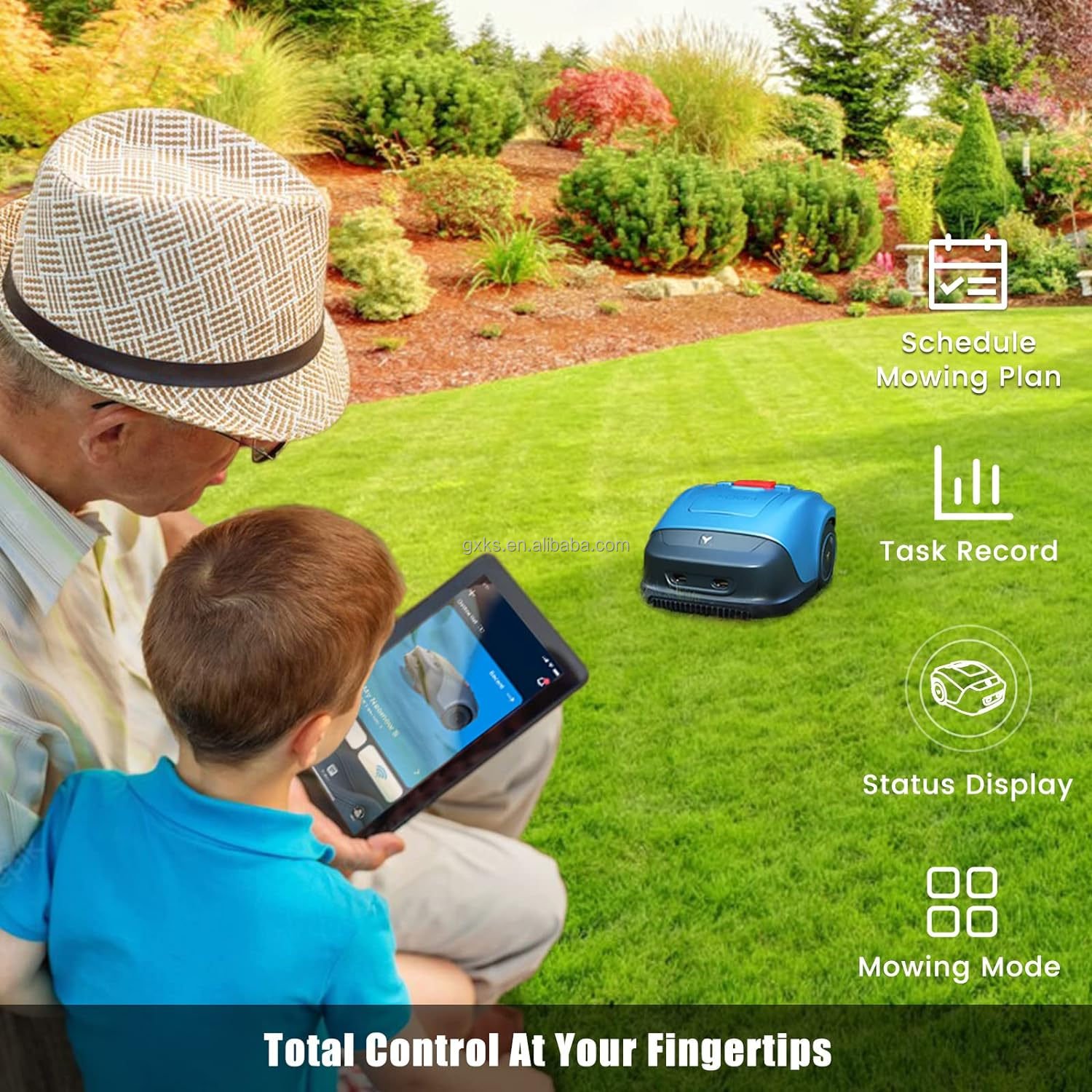 High Quality Smart Electric Cordless Lawn Mower Convenient Remote Control Application Efficient for Lawn Cutting