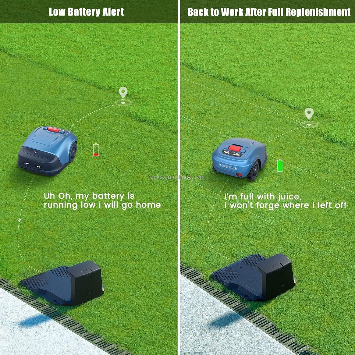 High Quality Smart Electric Cordless Lawn Mower Convenient Remote Control Application Efficient for Lawn Cutting