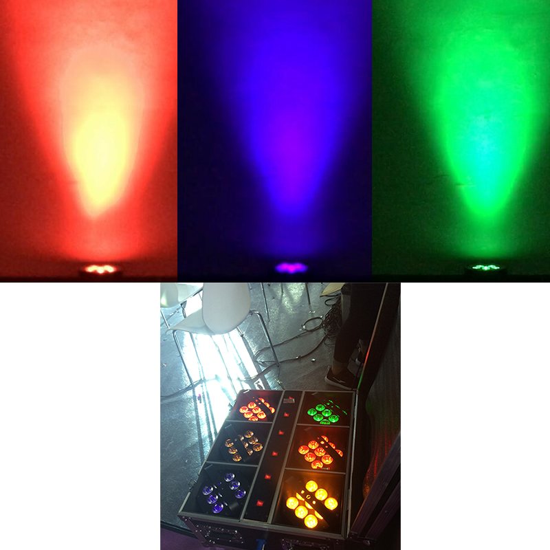 SIX PAR Wedding DMX Wireless Battery Powered 6in1 Uplight 9*10W RGBWA+UV DJ Event LED Par Light with Remote Control