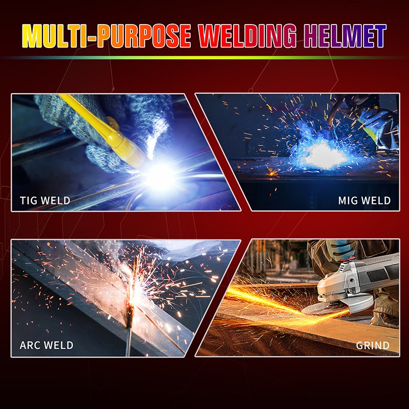 TRQ Auto Darkening Mig Welder Plastic Welding Head Shield Welding Hood 0.15ms Switch Time Welding Cap