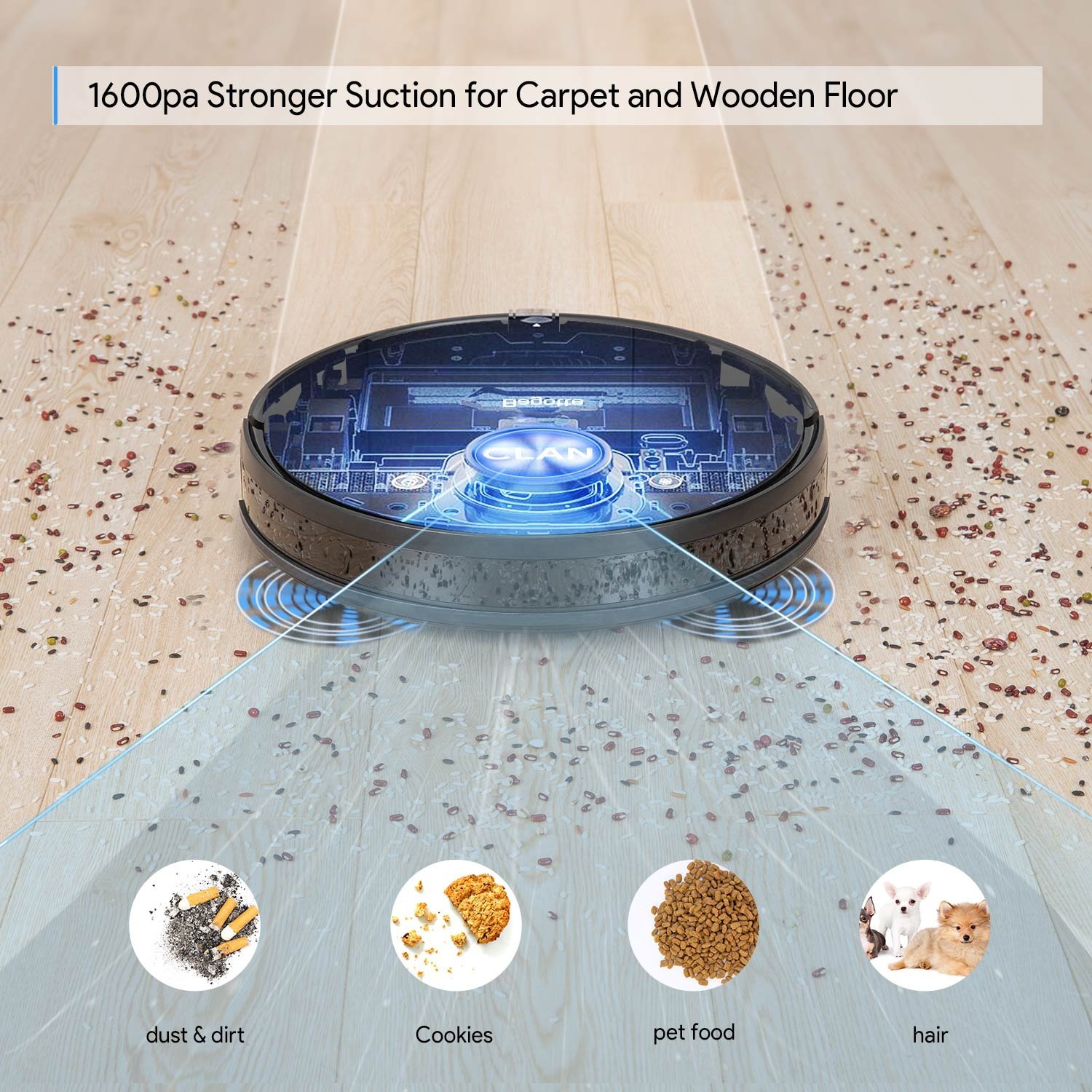 Bagotte BG700 3 in 1 Branded 2020 Pure Hotel Clean Self Cleaning Rohs a Smart Automatically Dropshipping Vacuum Robot Cleaner