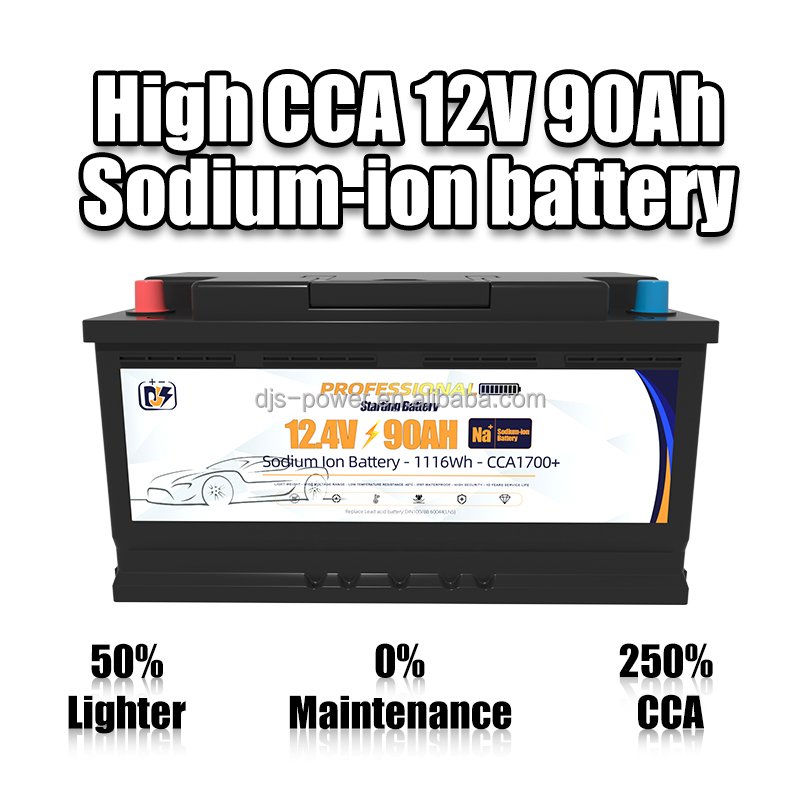 SIB 12V 90Ah Din High CCA 1500CCA Auto Truck Sodium Start-stop Automotive Batteries Na 12V Car Starting Boat Cranking Battery