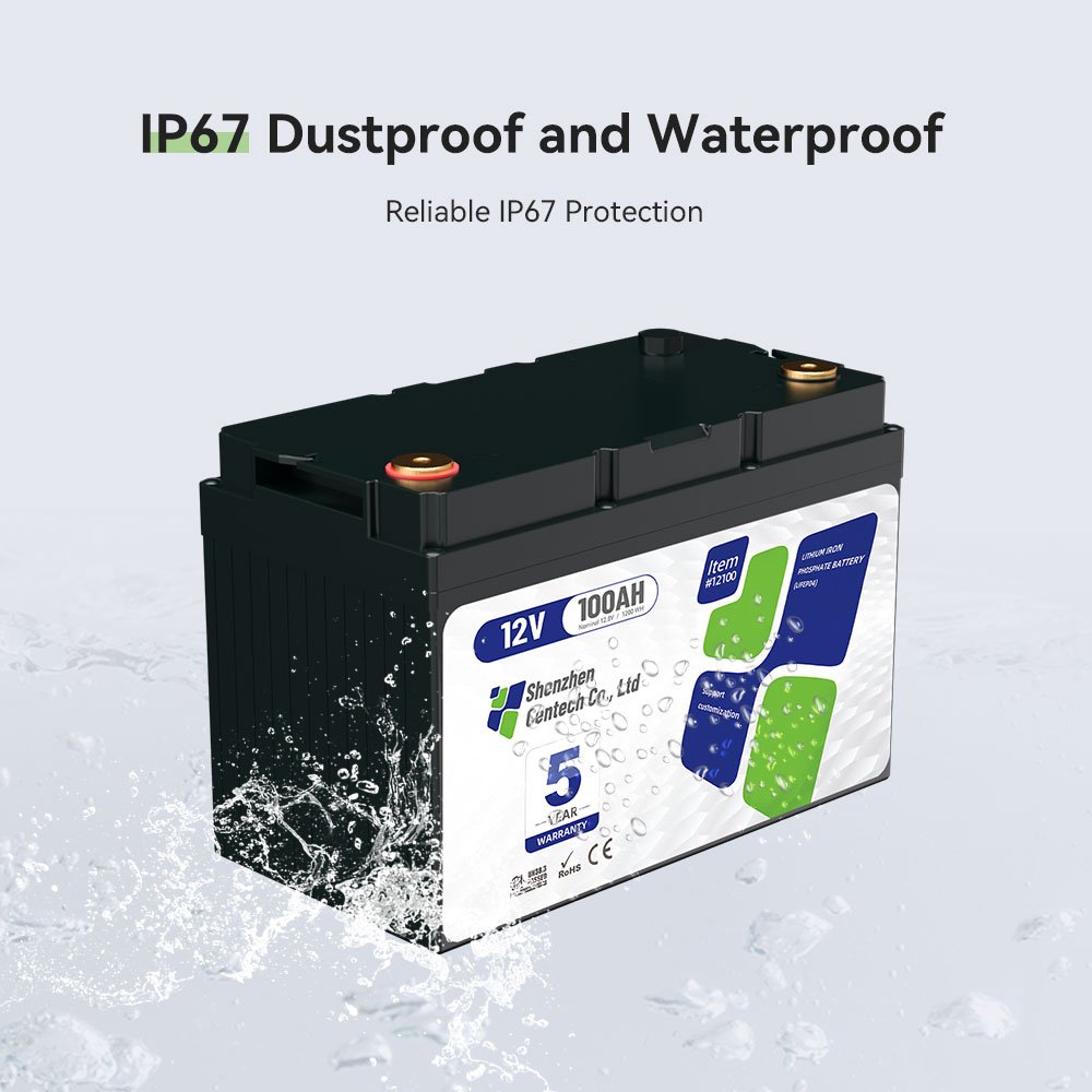 5 Years Warranty 12V Lithium Battery Pack IP67 12V 100Ah Storage Battery Lifepo4 Car Starting Battery RV Boat Backup Power