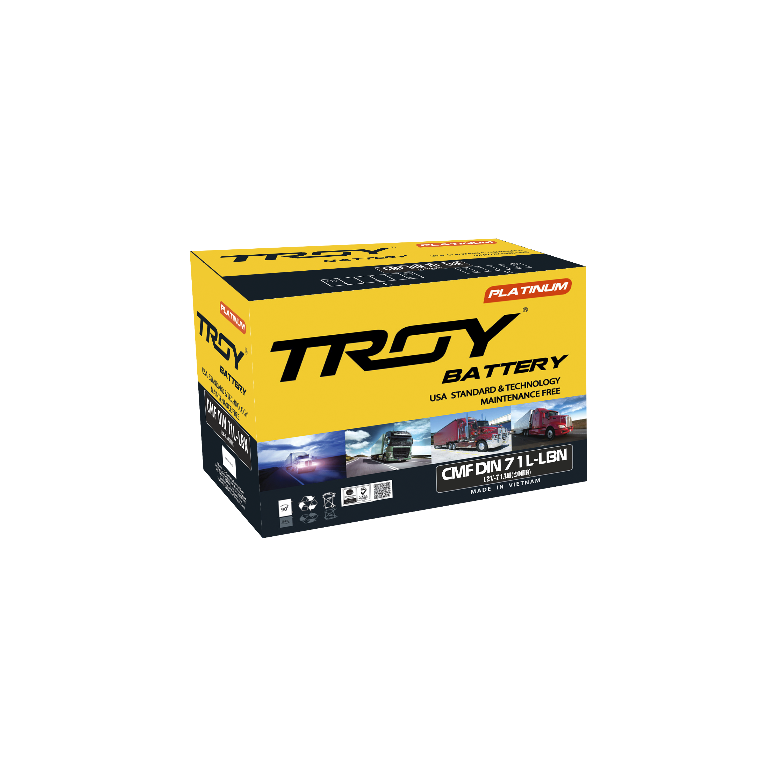 Vietnam-made 12V 71AH Longlife Cycle Acid Lead Battery Cheap Price for Start Usage in Cars & Trucks New Condition DIN STANDARD