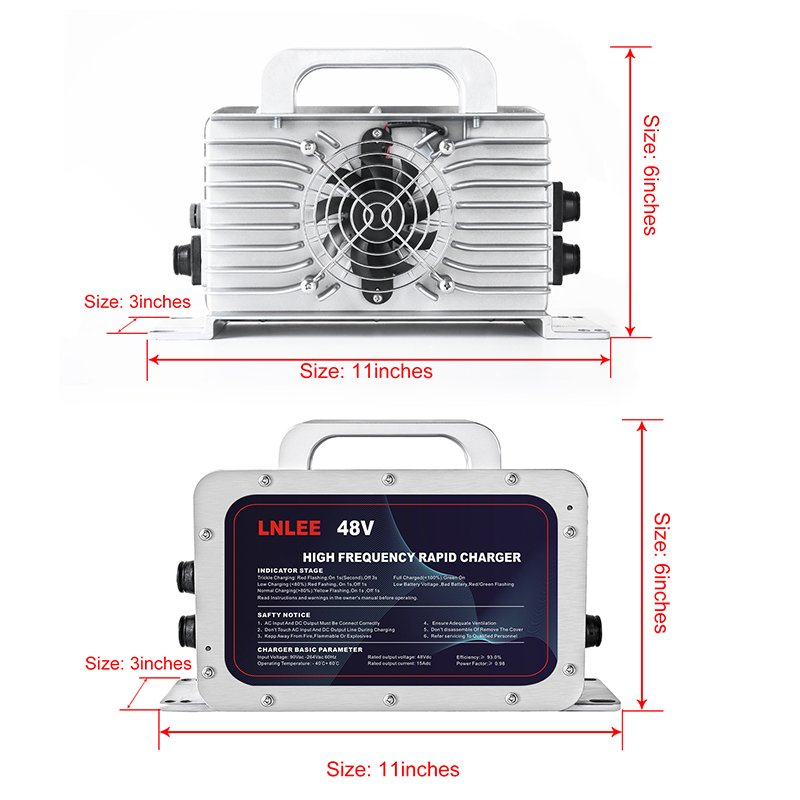 LNLEE CE ROHS Portable DC 48 Volt 20Amp Auto Battery Chargers