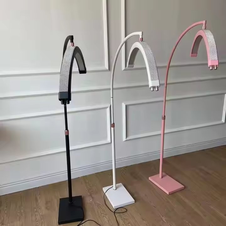 Eyelash Beauty Floor Lamp Home Live Broadcast Room Dedicated Fill Light Half Moon Lamp Pink Diamond Salon Lamp