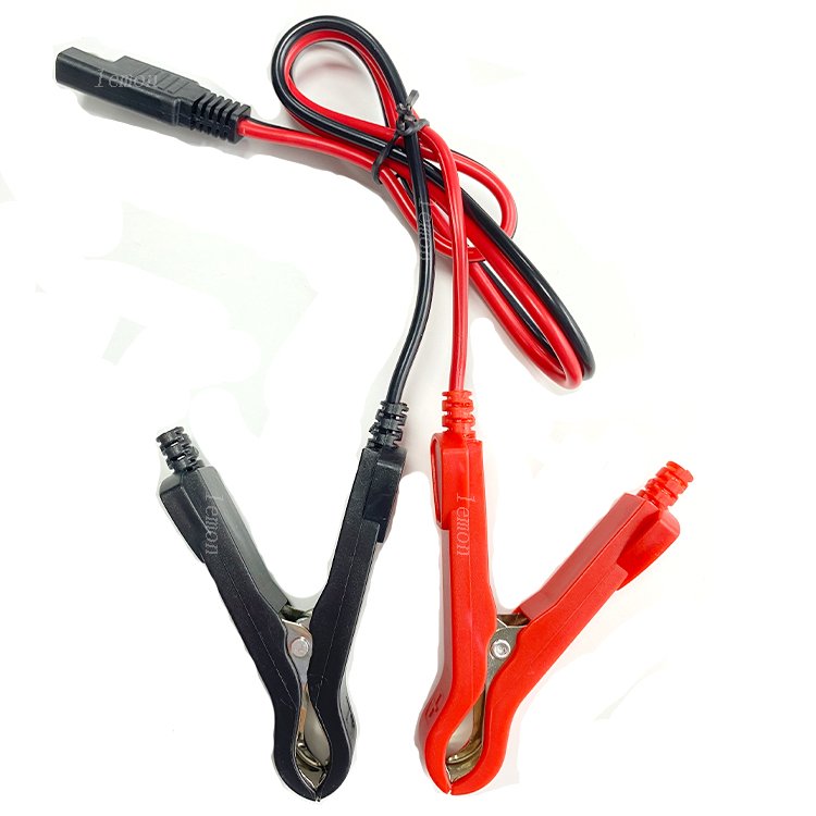12V SAE Quick Release Adapter to Alligator Clips/DC Output Cable with Clip Connectors Extension Charging Cable