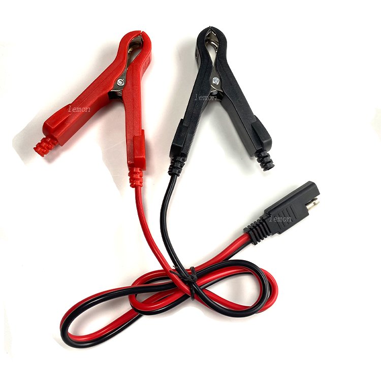 12V SAE Quick Release Adapter to Alligator Clips/DC Output Cable with Clip Connectors Extension Charging Cable