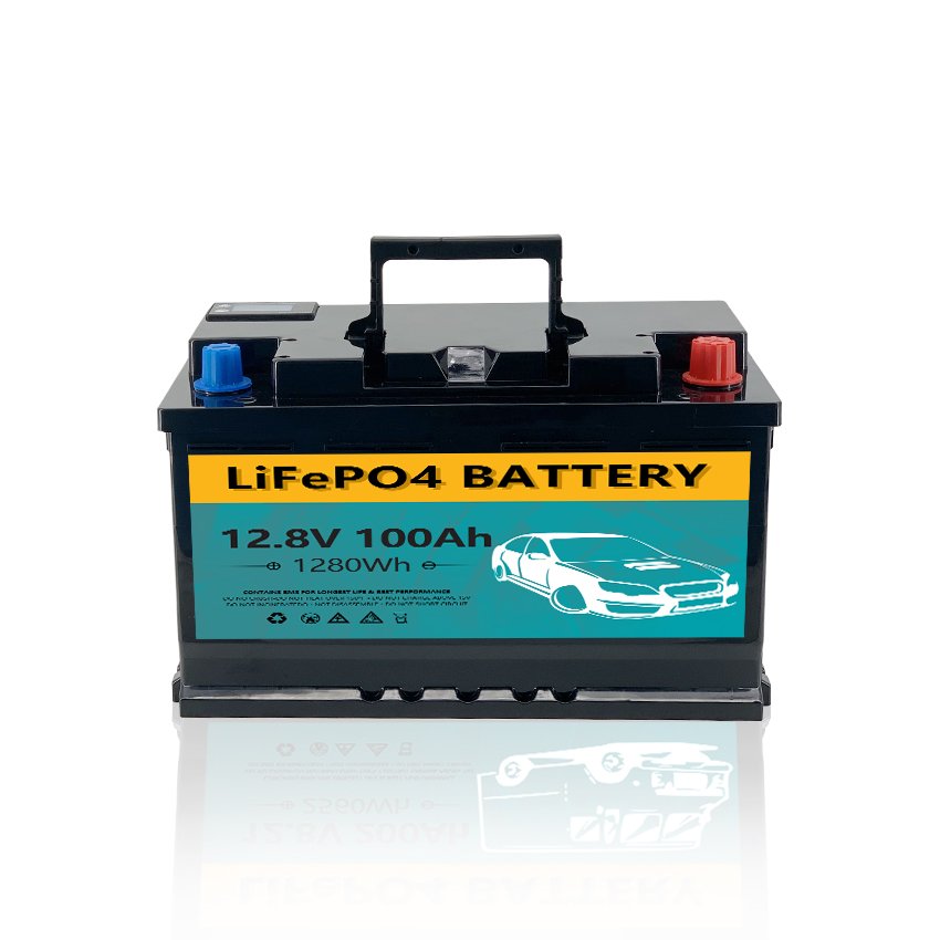 12V 100Ah DJS LiFePO4 Car Battery Jump Starter Lithium Ion Battery Pack CCA1100 Auto Batteries for Starting Trolling Motor Boats