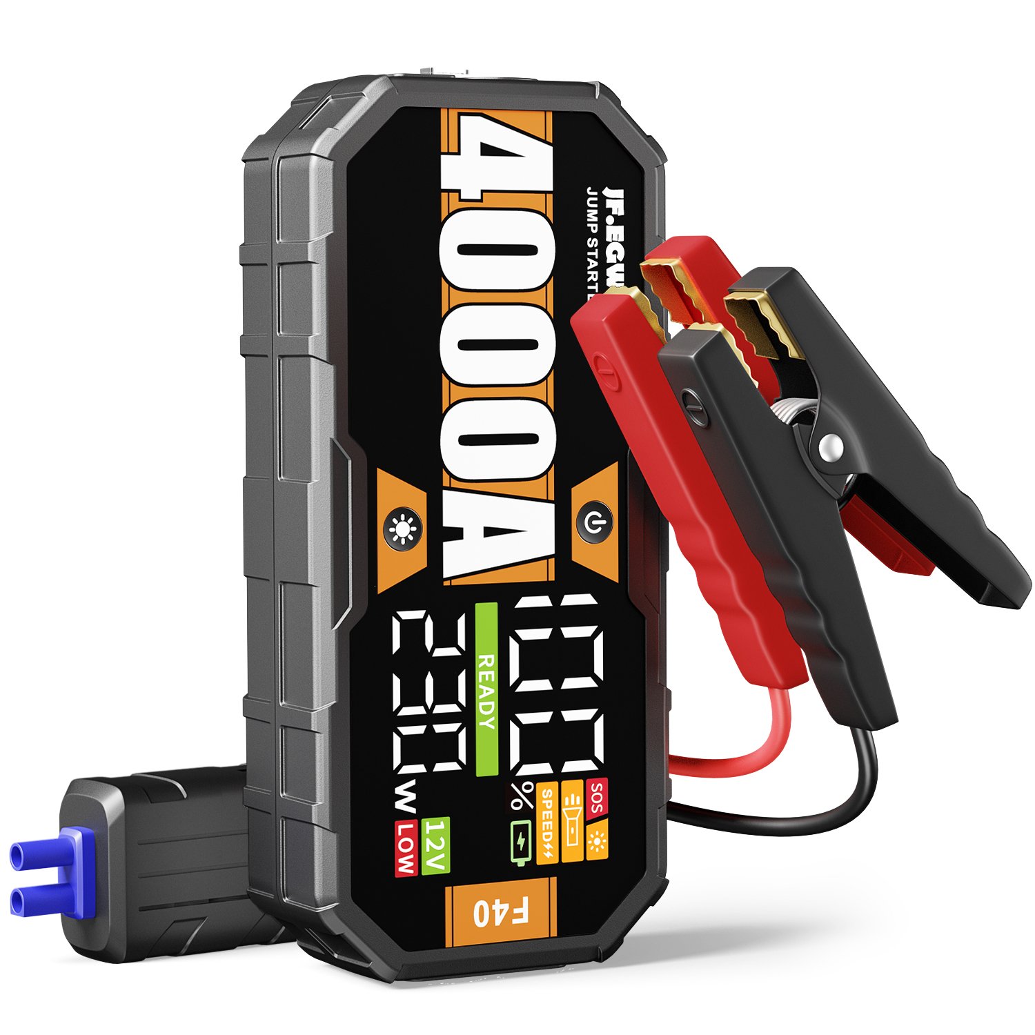 4000A Car Jump Starter with Multi-Function 28000mAh Battery Booster for 12V up to 10L Diesel/Gasoline & Motorcycle Use