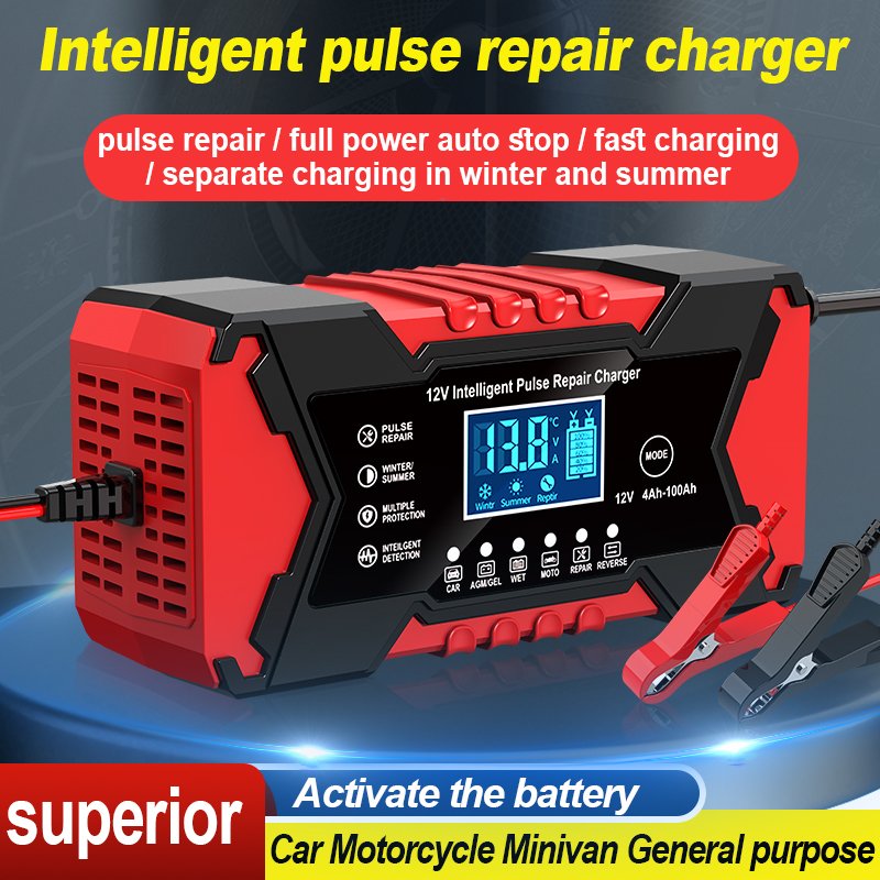 Factory Direct Sale Auto Plus Adjust Lcd Car Battery Repairer12v Car 6a Battery Repair Charger 12Vcar Battery Charger