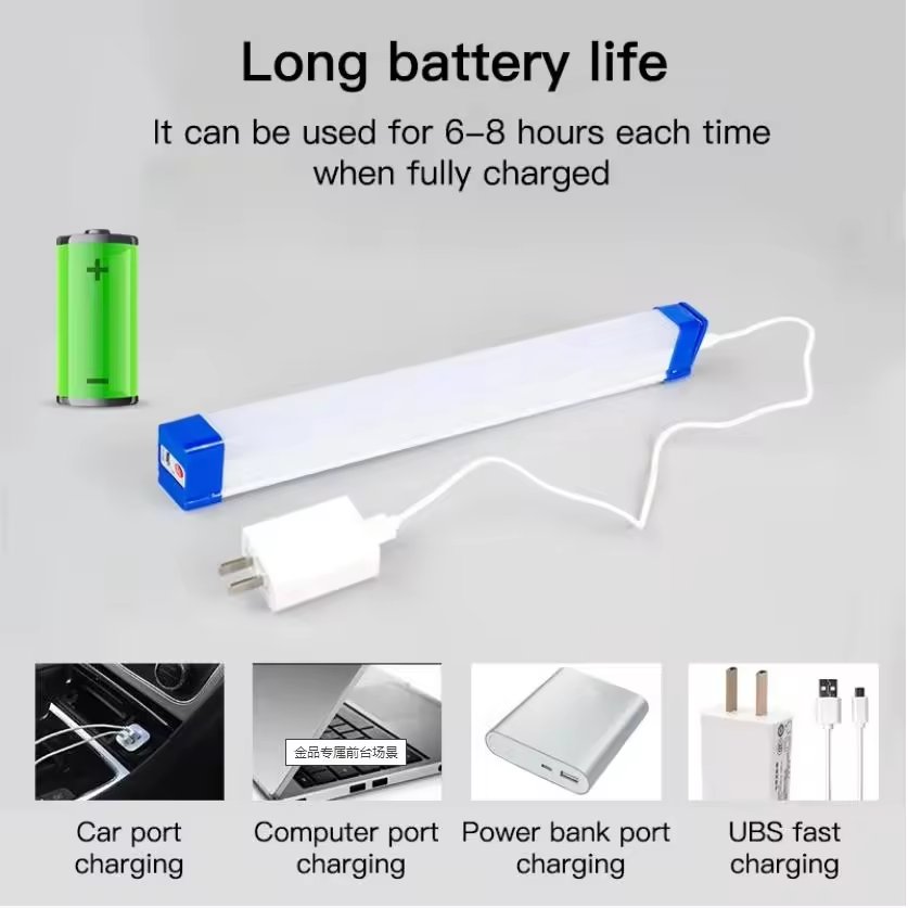 Factory Price Rechargeable LED Tube 30W 50W 80W LED Emergency Light USB Magnetic LED Tube for Camping Night Fishing Hiking