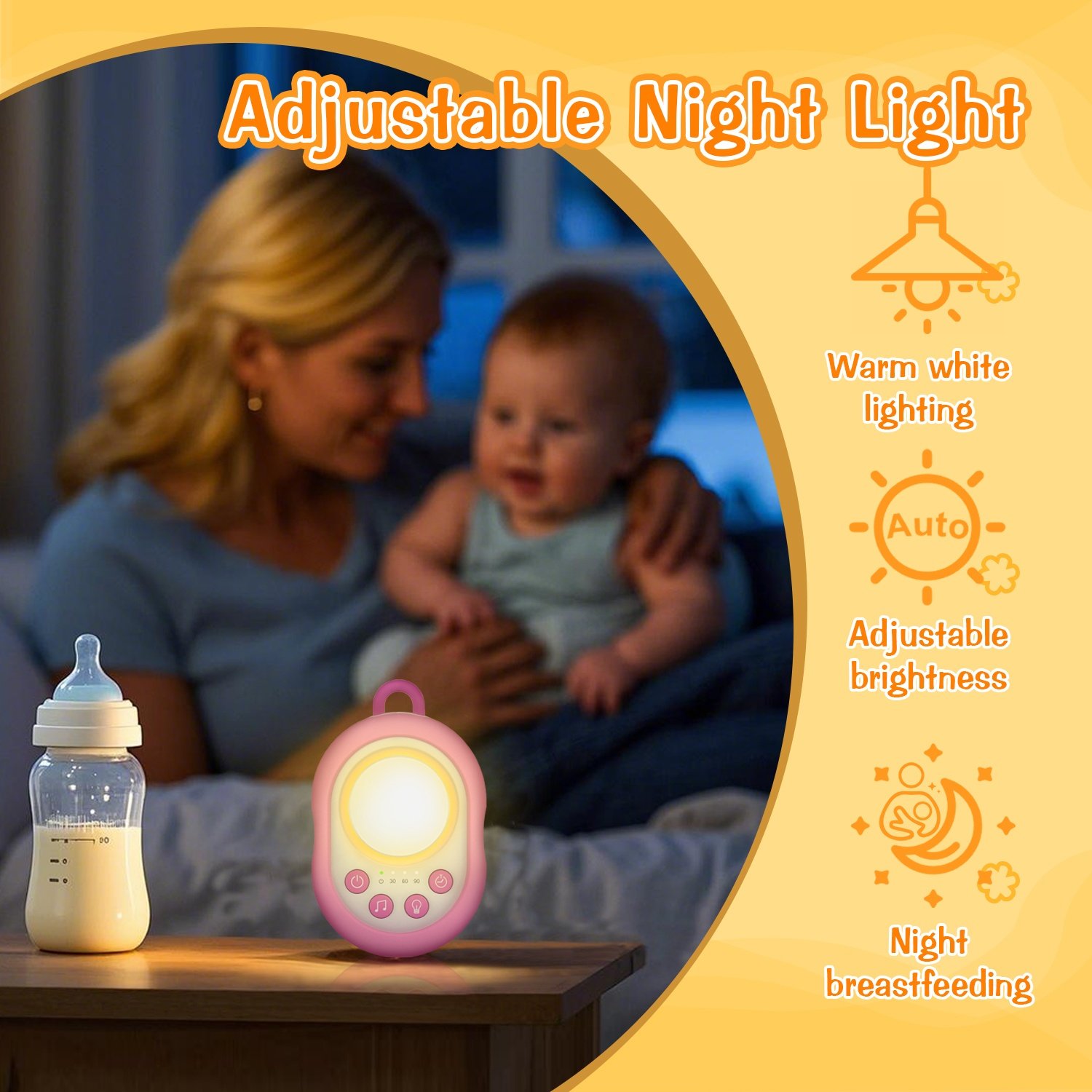 HiFiD 2025 New HFD-W31 Portable Sound Machine Baby Night Light Soothing Sound Portable White Noise Machine Baby for Sleep