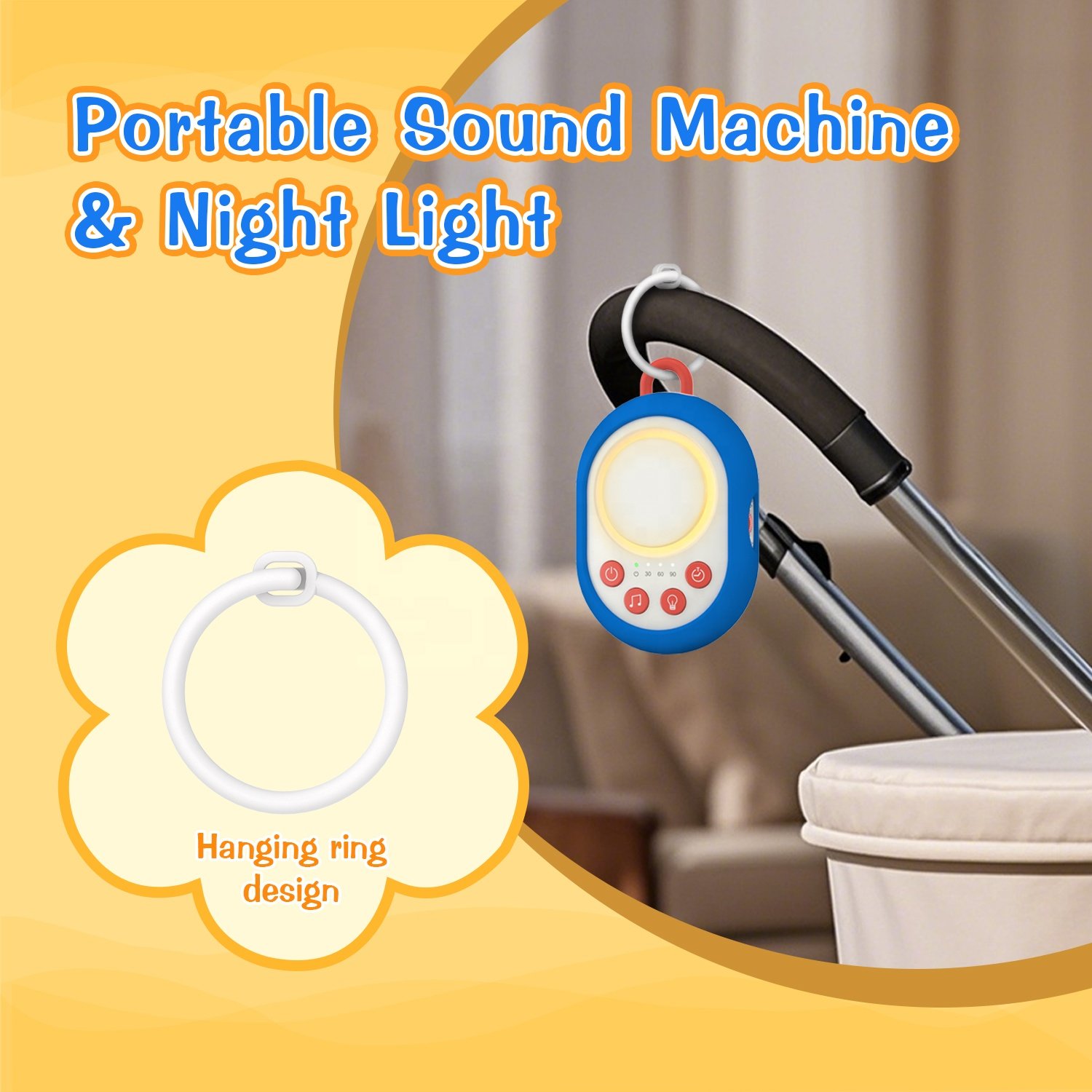 HiFiD 2025 New HFD-W31 Portable Sound Machine Baby Night Light Soothing Sound Portable White Noise Machine Baby for Sleep