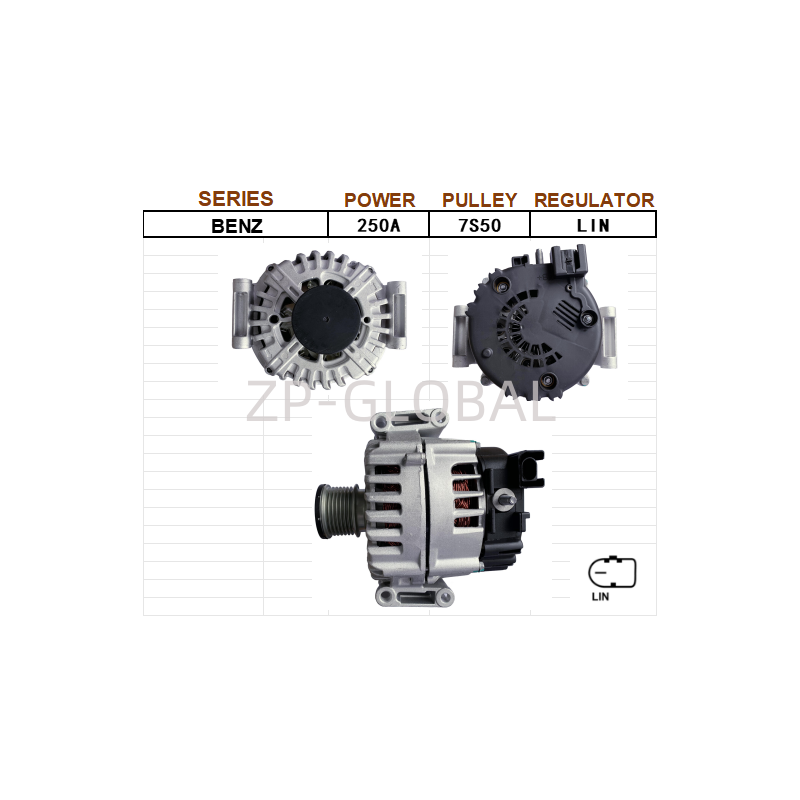 Trade Starter and Parts Alternator A0009061904 for Mercedes-Benz AMG S 65/680