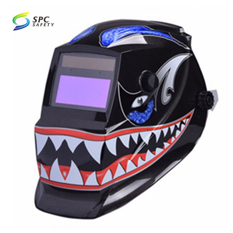 Skull Monster Printing Design Solar Power Auto Darkening Grinding Welding Face Shield Dimming Welding Hood Helmet for Welder