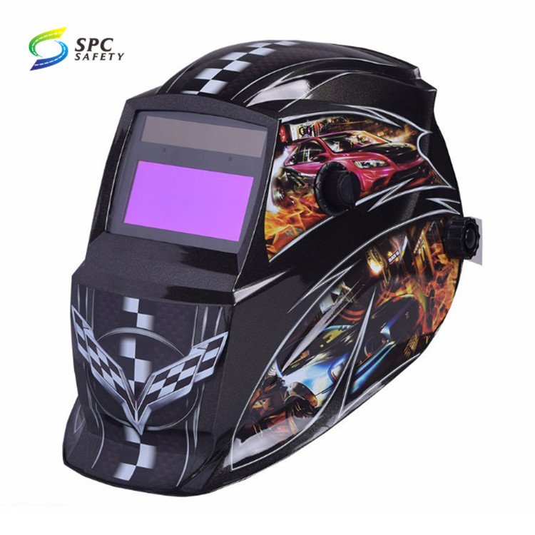 Skull Monster Printing Design Solar Power Auto Darkening Grinding Welding Face Shield Dimming Welding Hood Helmet for Welder