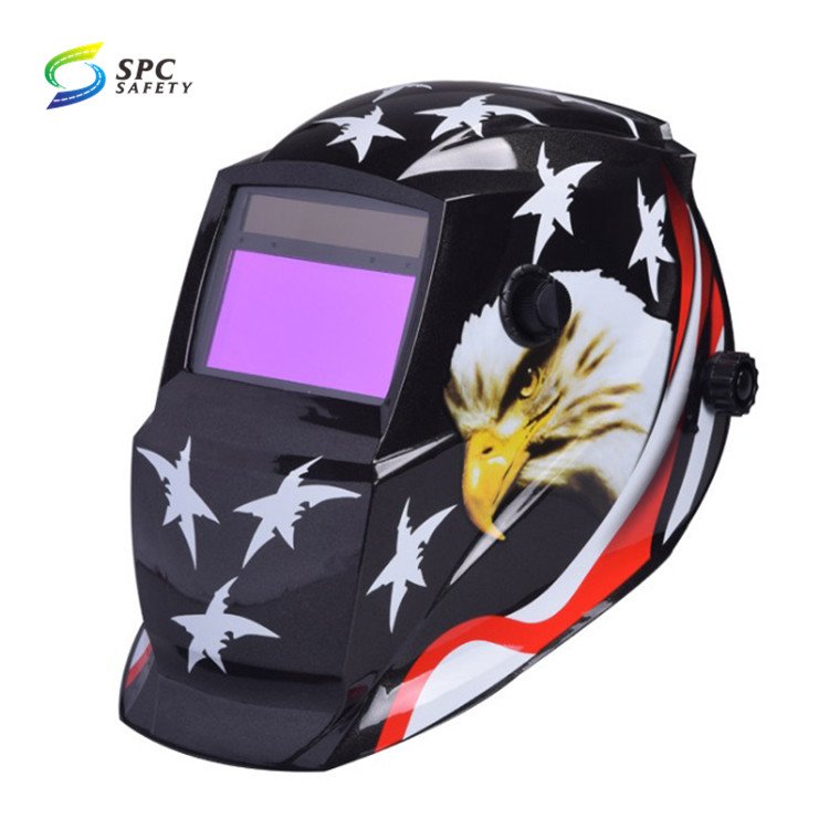 Skull Monster Printing Design Solar Power Auto Darkening Grinding Welding Face Shield Dimming Welding Hood Helmet for Welder