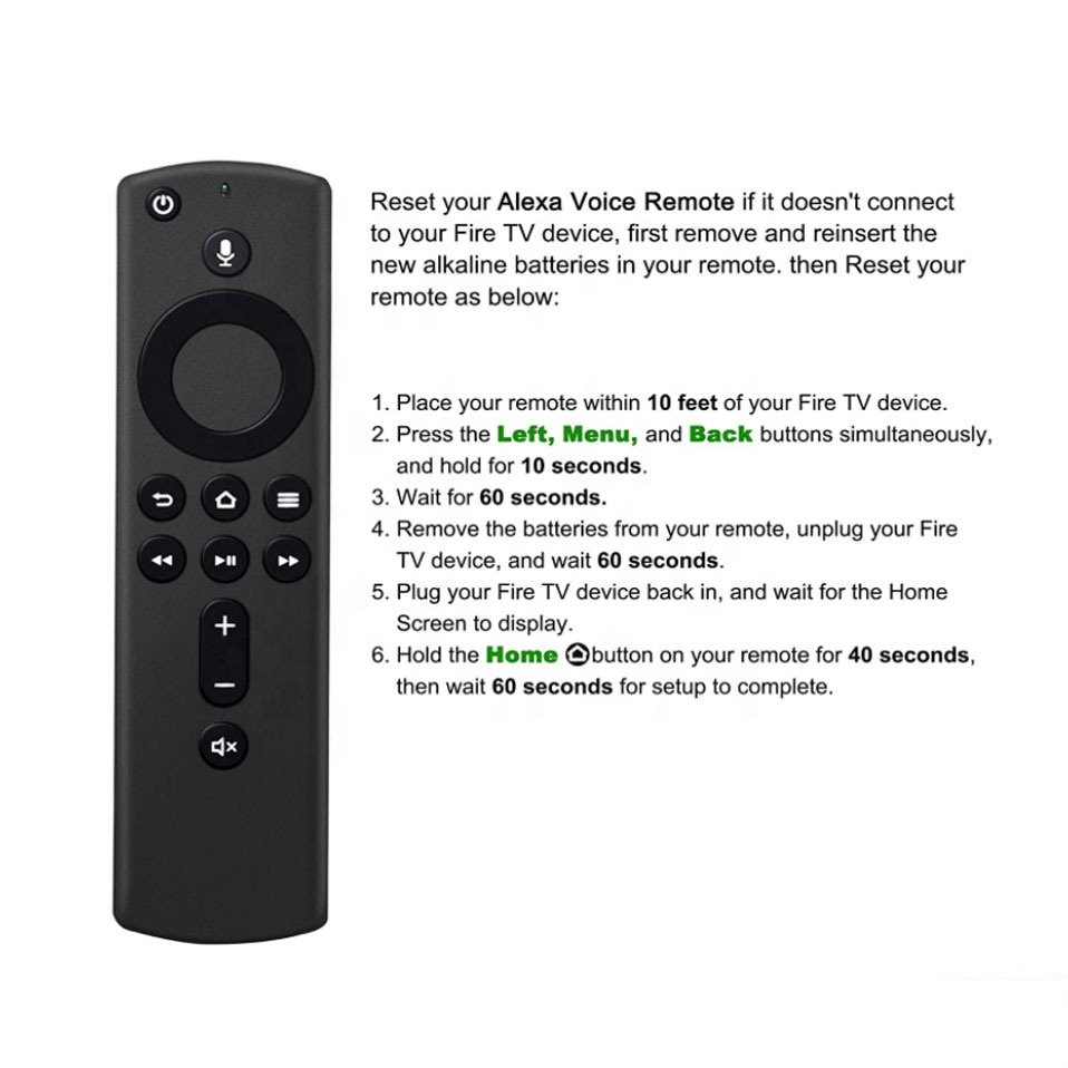 Amazon Remote Control with Volume Player Remote Control for Amazon Fire TV Stick Media Streaming Alexa Voice L5B83H NO STICK