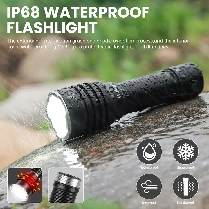 Wurkkos TS23 21700 Tactical Flashlight XHP70.3 HI LED 5000Lm Torch IP68 Waterproof Two Group Mode EDC Tail Switch
